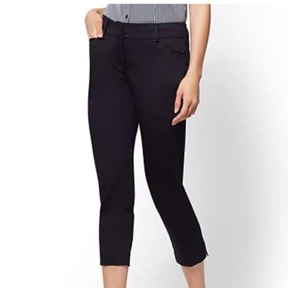 black straight leg crop pants sz 14, 16 - Picture 2 of 5